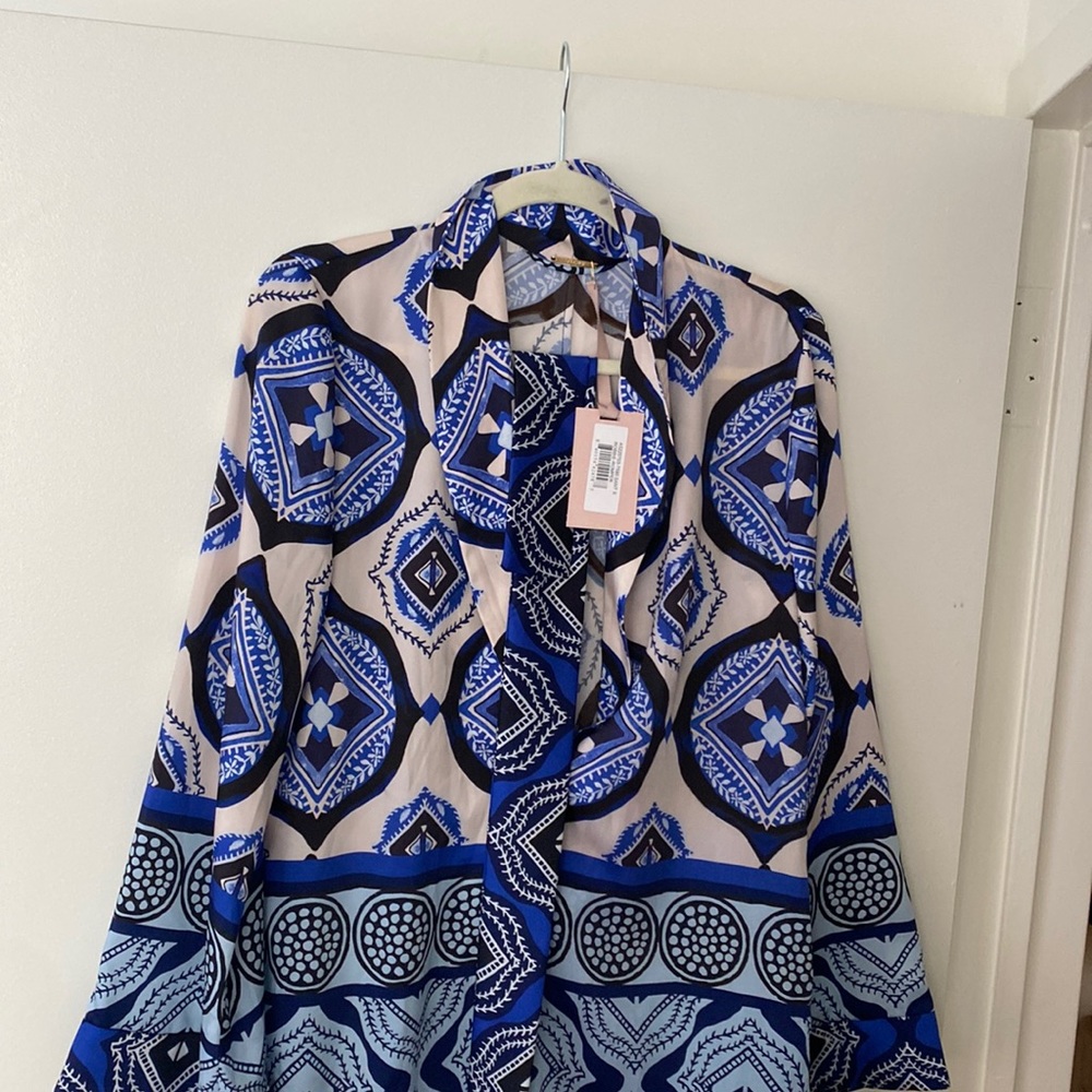 Alexis Blue Multi Printed Belted Robbie Romper/Jumpsuit
